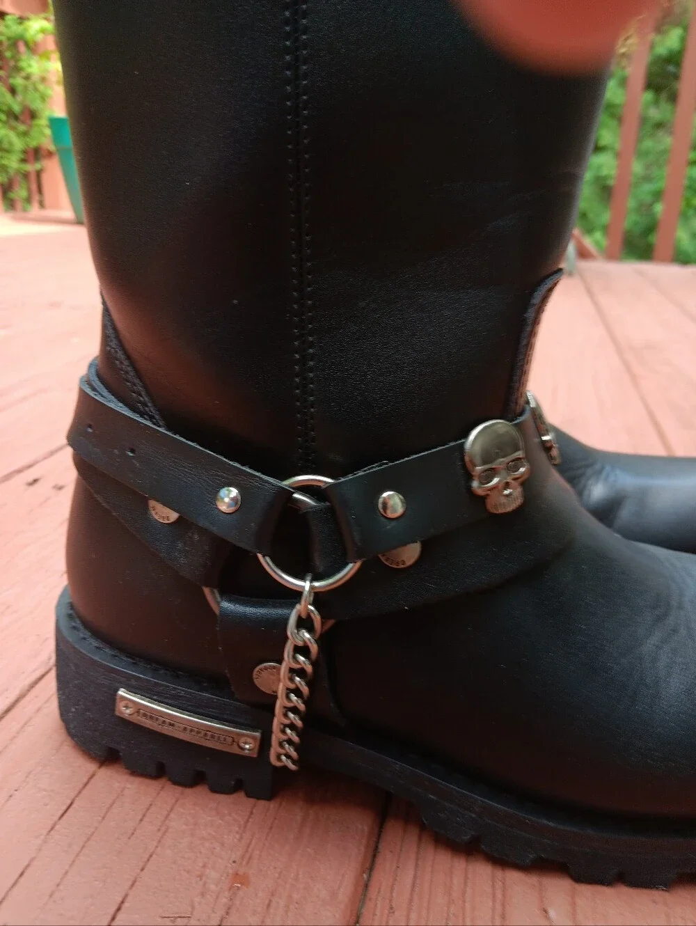 Men's Black Leather Harley-Davidson Mid Calf Boots